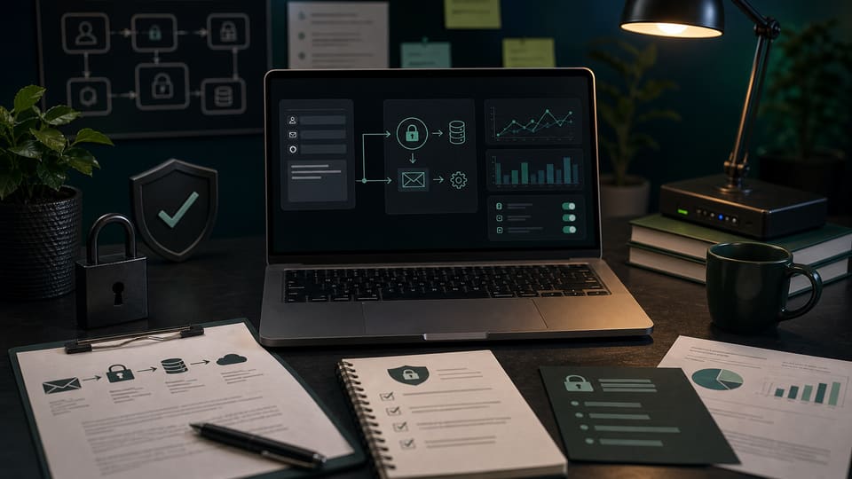 Website privacy and contact form data workspace with secure request handling, analytics controls, and technical documentation